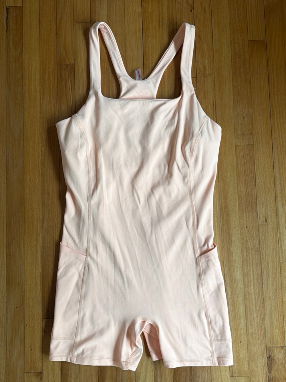 Free People Light Peach Tank Romper Bodysuit